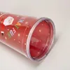 Su Şişeleri 450ml Kahve Saman Kupası Kaplamalı Noel Baba Kardan Adam Yeniden Kullanılabilir Noel Tumbler