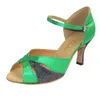 Chaussures de danse talon personnalisés filles filles vert couleur salsa latin ouverte ouverte de bal de bal sandale de chaussures sociales professionnelles