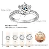 Solitaire Ring Jewelrypalace Moissanite D Cor 0,5ct 1CT 1,5CT 2CT 3CT ROUND S925 STERLING SLATER CASAMENT ANEGO DE CASAMENTO PARA MULHERES D240419