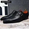 Casual Shoes LUXURY MEN LOAFERS BUCKLE STRAP SNAKE PRINTS FORMAL DRESS WEDDING OFFICE NUBUCK LEATHER