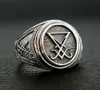 Retro Gothic Lucifer Satan Signet Ring Stainless Steel Rock Punk Seal Rings Men and Women Pagan Jewelry Gift1873616