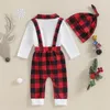 Clothing Sets Toddler Baby Girls Boy 2Pcs Outfits Long Sleeve Crewneck Tops With Suspender Pants Christmas Clothes Costume