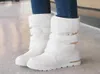 Bottes de neige blanches Femmes Femmes Double Metal Chaines Mid-Calf Bottes d'hiver Plaid Cuir blanc Cyy Long Plateuse Plateforme Y9812138801