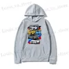 Men's T-Shirts 2024 Mens Hoodie Vintage Sports Car America Strt Style Long Slve Hooded Top Mens High Strt Hip-Hop Pure Cotton Hoodie T240419