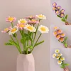 Decorative Flowers 1PC Hand Knitted Daisy Bouquet Handmade Crochet Fake Knit Chamomile Flower Wedding Decoration Home Table