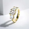 Anel de solitário 5 ct moissanita 925 prata esterlina três anel de pedra anel amarelo anel de cor para mulheres d240419