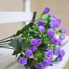 Decorative Flowers 36 Heads 27cm Artificial Plastic DIY Floral Bouquets Fake Little Rose For Wedding Home Decor Craft Wreath