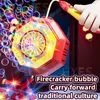 Macchina a bolle automatica set alla moda di fuochi d'artificio a bolle Maker con luci flash per bambini adulti per bambini Gifts Toys 240418