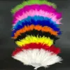 10 Colors Folding Feather Fans Party Decoration Hand Held Vintage Chinese Style Dance Wedding Craft Downy Feathers Foldable Dancing Fans
