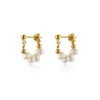 Stud Earrings Sweet Pearl Beads For Women Girls Fashion Vintage Jewelry Dangle Wedding Party Summer Beach Statement Drop Gift