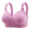 Bras Thin And Large-sized Women's Bra With Four Breasted Buttons No Steel Rings To Prevent Sagging Comfortable Breathable