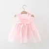 Robes de fille Summer Sweet Baby Girl Party Robes de soirée Mariage Fleur Petal Mesh Birthday Princess Kids Costumes 0 à 3 ans Toddler D240423