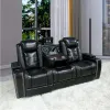 Factory Directe verkoop Nieuw ontwerp Huis Woonkamer Power Motor Recliner Black Sofa UperToole 3 -zits VIP Cinema Theatre -stoelen