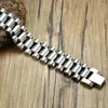Länkarmband zorcvens 15mm bred guld silver färg rostfritt stål klockband armband för män vakande smycken