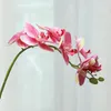 Dekorative Blumen 6 PCs 3D-Druck 7-Kopf-Schmetterling Orchideen Blumenbouquet Simulation Home Wohnzimmer Dekoration Künstliche Bonsai