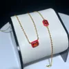 2024 Summer New Fashion Women's Jewelry Set Enamel Geometry CZ Charm Chain Rings Earrings Necklace Bracelet