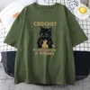 Les t-shirts masculins crochet parce que le meurtre est un mauvais t-shirts masculins vintage street courte de manche courte hauts décontractés