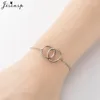 Braccialetti di collegamento Simple Bracciale in acciaio inossidabile a doppio cuore da donna uomini forbici di moda per spillo per la pala lama mountain gioielli fatti a mano 2024