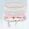 Charm Bracelets 7pcs/set Multilayer Seed Beads & Bangles Strand Stretchy Bangle For Women Friendship Bracelet Elastic J Ewelry