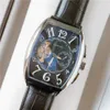 Faktuo svänghjul Sun Moon Timing Series Mechanical Belt Watch Mens Business European Gentleman Temperament
