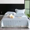 Summer Cool Feeling 80 Tencel Summer Cool Quilt Set of Four Feather Embroidered Silk Smooth Sleeping Naked, Washable Air Conditioning Thin Quilt