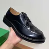 Shoes Dress Men's Leather Are Pure Handmade Woven British Style Genuine Derby Thick Soles That Increase Height for Business Leisure