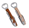 Wood Handle Wine Opener Stainless Steel Hand-Held Bottle Opener Corkscrew Wine Bottle Openers