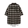 Chemises décontractées pour hommes xpkaeax marque de mode originale Summer Summer Loose Half Mancheve Style Iondure Plaid court