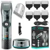 Profissional 15 velocidade do motor Ajuste o aparador de cabelo para homens barba elétrica Clipper Recarregável Máquina de corte de cabelo barbeiro 240412