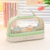 Kawaii Pencil Case Double Layer Large Capacity Pen Bag Cartoon Portable Bo School Student Supplies Stationary Organizer