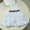 Merk prinses jurk mouwloos taille design baby rok maat 110-160 cm kinderen designer kleding zomer meisjes feestdress 24april