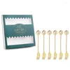 Кофе Scoops 6pcs/Set Spoon Spoon Dessert Desert Vork Star Star