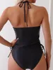 Swimwear Women 2024 Sexy tankini Halter maillot de bain Femme Femme Femme rembourrée de baignade de baignade nage nageur Summer Summer