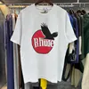 Camiseta de diseñador de 24SS Rhude Flawer estampado de flores High Gram Heavy Doble Doble Algodón Camiseta Camiseta de manga corta Hombres Mujeres