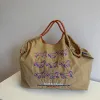 Bolsas de caballo eco comprador bolso de nylon bordado de bordado bolsos de diseñador de bola para mujeres 2023 mango de cuerda tiran