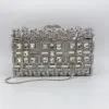 Väskor Xiyuan Gold Sier Champagne Crystal Clutch Evening Bags Formella middag Bridal Rhinestone Purse Party Gift Diamond Box Handväskor