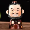 Dekorativa figurer mini keramiska tecknad kinesisk historisk figur doll desktop ornament delikat hantverk konst hem dekoration