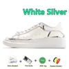 Piattaforma bianca in pelle argentata in pelle in argento su una sneaker oversize di oversize da uomo designer scarpe casual scarpe in cambio in cambio camee sport sport 36-45