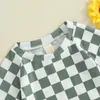 Zestawy odzieży Lioraitiin Toddler Boys Summer Swimsuit Checkerboard Druku