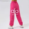 Desginer Alooo Yoga Aloe Pant Leggings Loose Waist Sports Dance Casufitness Straight Leg Pants for Women