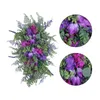 Fleurs décoratives Excellente qualité Porte de tulipe suspendue couronne colorée à la maison décora hydrangea violet pour