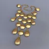Colliers pendants Yygem 26 mm Coin 23x38 mm en larme festonnecklace perle brossée plaquée en or pour femmes collier de déclaration de bijoux 240419