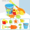 Sand Play Water Fun Summer Soft Baby Beach Toys Kids Bath Play Sandbox Set Beach Party Watering Can Bucket Sand Molds Toys Water Game L416