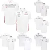 F1 Camas de cuello de polo masculino 2024 nueva camiseta del equipo de carreras de fórmula 1 camiseta de manga corta para hombres camisa de botón blanco casual