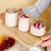 Opslagflessen mini pudding potten schattig wensende glazen flesjes kopjes met deksel hoge temperatuur resistent zelfgemaakte jam jar yoghurt container