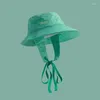 Wide Brim Hats Korean Green Plum Red White Sunscreen Bucket Hat With String Women Quick-drying Thin Summer Eaves UV Sun Basin