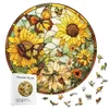 3D -pussel Sunflower Butterfly Creative Alien Wood Puzzle Svårt att spela oregelbundet djurfragment Pussel Relieve Christmas Gif 240419