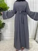 Etnische kleding zwarte islamitische abaya's zomer nida casual jurk moslim vrouw kalkoen bescheidenheid gewaad ramadan kimono dubai lange jurken voor vrouwen 2023 d240419