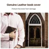 Bags Contact's Family 100% Nubuck Custom Retro Leather Book Cover Case Carrying Book Bag Holy Bible Storage Study Protective Handbag