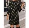 Casual Dresses for Women Streetwear 2024 Summer Fashion Round Neck dragkedja Polka Dot Pullover Långärmklänning Kvinna